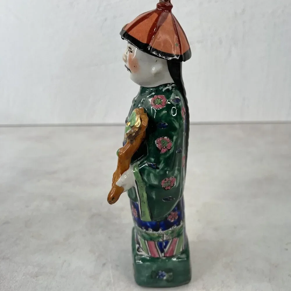 SET OF 3 VINTAGE CHINESE PORCELAIN FIGURES QING‎ DYNASTY EMPERORS 9”